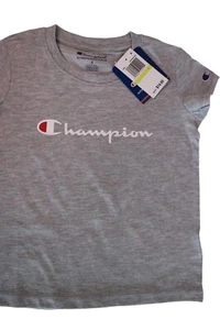 Champion Boys Heritage Logo Print Short Sleeve T-Shirt  Gray Size 4 - Picture 1 of 11