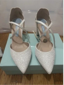 Charlotte Mills spitz zulaufende Braut Hochzeitsschuhe US Größe 9 - Bild 1 von 19