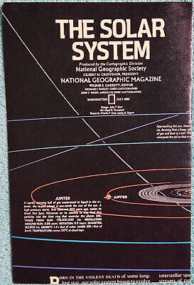 1981 National Geographic 17  X 22  Fold Out Map & Poster - The Solar System • 12.22£