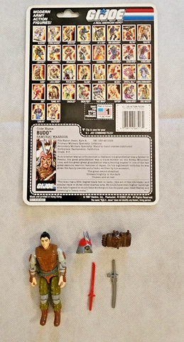 GI Joe Budo Action Figure Almost Complete w/backing card 1988 Vintage Hasbro Cover