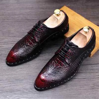 Men's Dress Shoes Lace-Up Flats Wedding Party Shoes Footwear Big Size 40-46 - Image 1 of 4