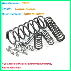 Drahtdurchmesser 1 mm Druckfedern Material Federstahl Druckfeder für Heimwerker - Bild 1 von 12