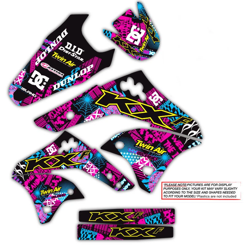 KIT GRÁFICOS KAWASAKI KLX 140 2008 - 2014 2015 2016 2017 NIGHTRIDER: MAGENTA Foto 1 de 3