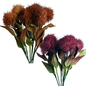 6 Stück x 70 cm Künstliche Kugel Distel Blumenstiele, wählbar gelb oder lila - Bild 1 von 24