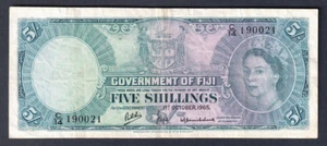 FIJI P-51e. 1965 5 Shillings.. Elizabeth 11 Portrait.. aVF - Crisp - Picture 1 of 2