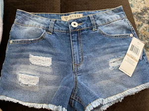 Nuevo con etiquetas Pantalones Cortos Guess Niñas Azul Denim 12 RV $39.50 - Imagen 1 de 4