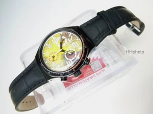 SWATCH: IRONY-CHRONO "STROKE LIGHT" (YCB4010C) MIT LEDERARMBAND *NEU / SELTEN!* - Bild 1 von 2