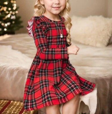 Mädchen Klassisches Karokleid mit Rüschenärmeln - Bild 1 von 3