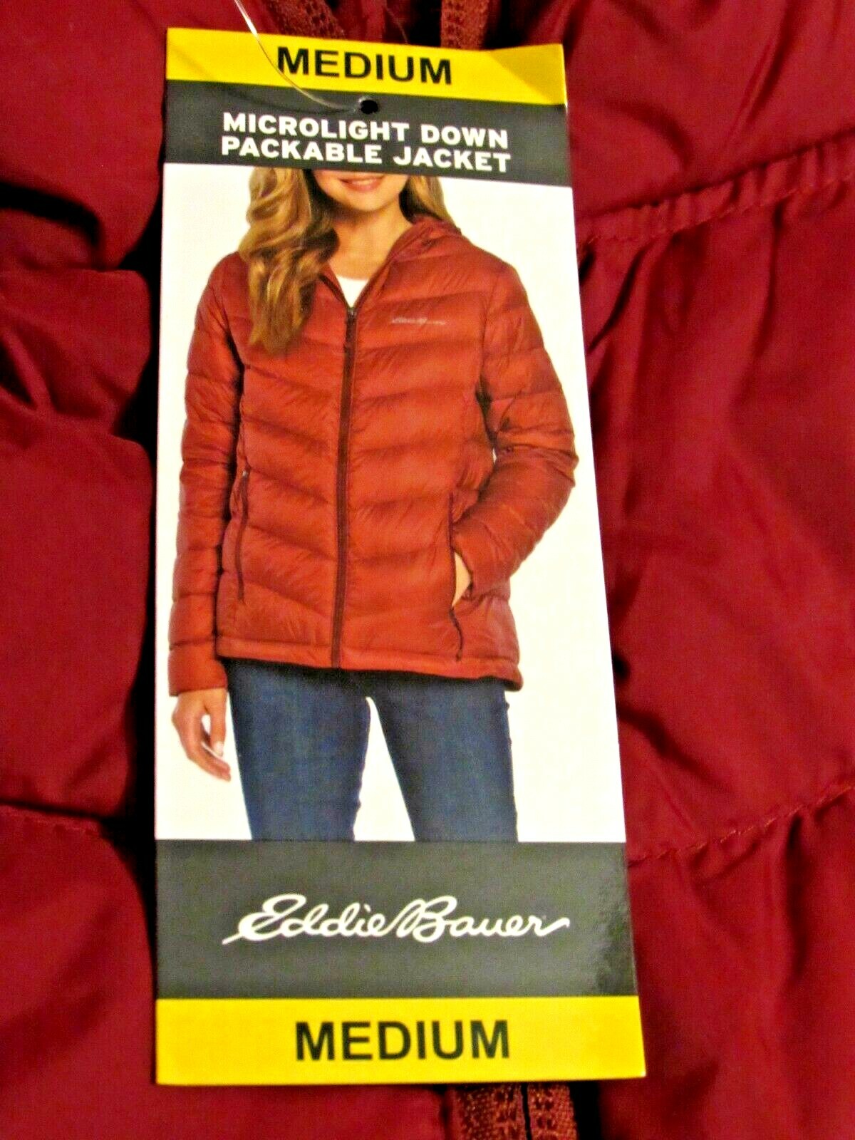 Eddie Bauer Ladies Packable Down Jacket Rust M