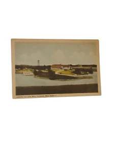 Vintage Linen White Bordered Postcard Of Lake Mito In Nova Scotia Yarmouth - Picture 1 of 2