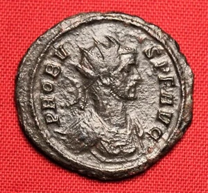Ancient Roman Silvered Bronze Antoninianus, Probus - FIDES MILITVM - Picture 1 of 2