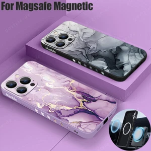 Magsafe Phone Case For iPhone 17 16 15 Pro Max 14 13 12 Soft Marble Magnet Cover - Picture 1 of 25