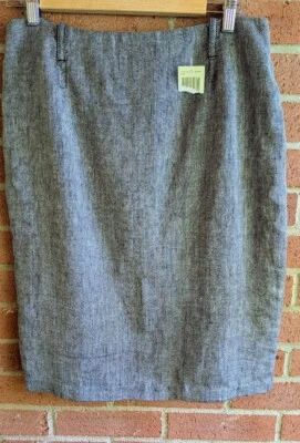 Falda Max Studio Talla 8 Nueva Mezcla de Lino Clásica Timeless Corp Core Oficina Carrera Foto 1 de 4