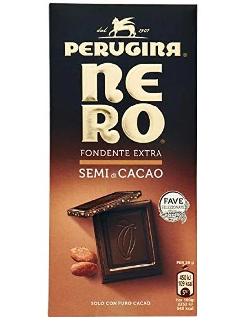 TAVOLETTA DI CIOCCOLATO FONDENTE PERUGINA NERO CON SEMI DI CACAO 85GR