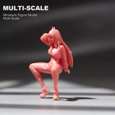 Resin 1/18 DIY Unpaint Sitting Girl Diorama Miniature Toys Multiple Scale - Image 1 of 4