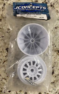 R/C RC JCONCEPTS WORLD CHAMPIONS RULUX SC10 FRONT WHEEL WHITE 2PC LOT #3317 NEW - Picture 1 of 4