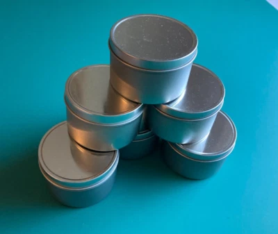 8 oz Seamless Metal Candle Tins Containers with Lids (Lot of 6) - Image 1 of 2
