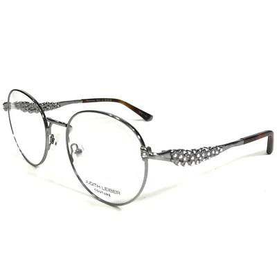 Judith Leiber Eyeglasses Frames Demure Sun Wood Silver Sparkly Crystal 54-19-145 Foto 1 de 4