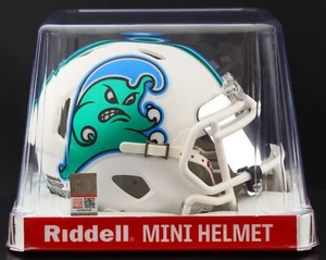 TULANE GREEN WAVE NCAA Riddell SPEED Mini Football Helmet w/ EYE SHIELD VISOR - Picture 1 of 3