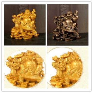 1PC Laughing Chinese Buddha Wealth Dragon Turtle Money Luck Prosperity Feng Shui - Picture 1 of 7