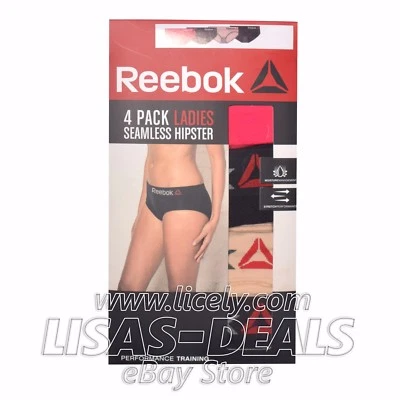 NOVA CALCINHA FEMININA REEBOK PACOTE COM 4 SEM COSTURA HIPSTER DESEMPENHO TREINAMENTO M G - Imagem 1 de 4