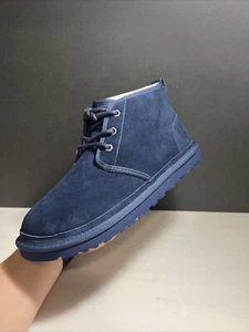 Size 12 Men's UGG Neumel Shearling Winter Boots 3236/NWNV New Navy - Picture 1 of 5