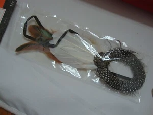 HALLOWEEN MASK with FEATHERS Black White Brown NEW in package - Picture 1 of 1