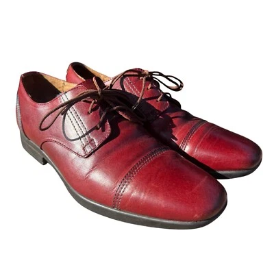 Zapatos de vestir Oxford de cuero John Fluevog con cordones puntera roja M7 clásicos preppy Foto 1 de 4