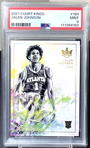 Jalen Johnson 2021-22 Panini Court Kings RC Rookies IV #184 Hawks SSP PSA 9 Mint - Picture 1 of 2