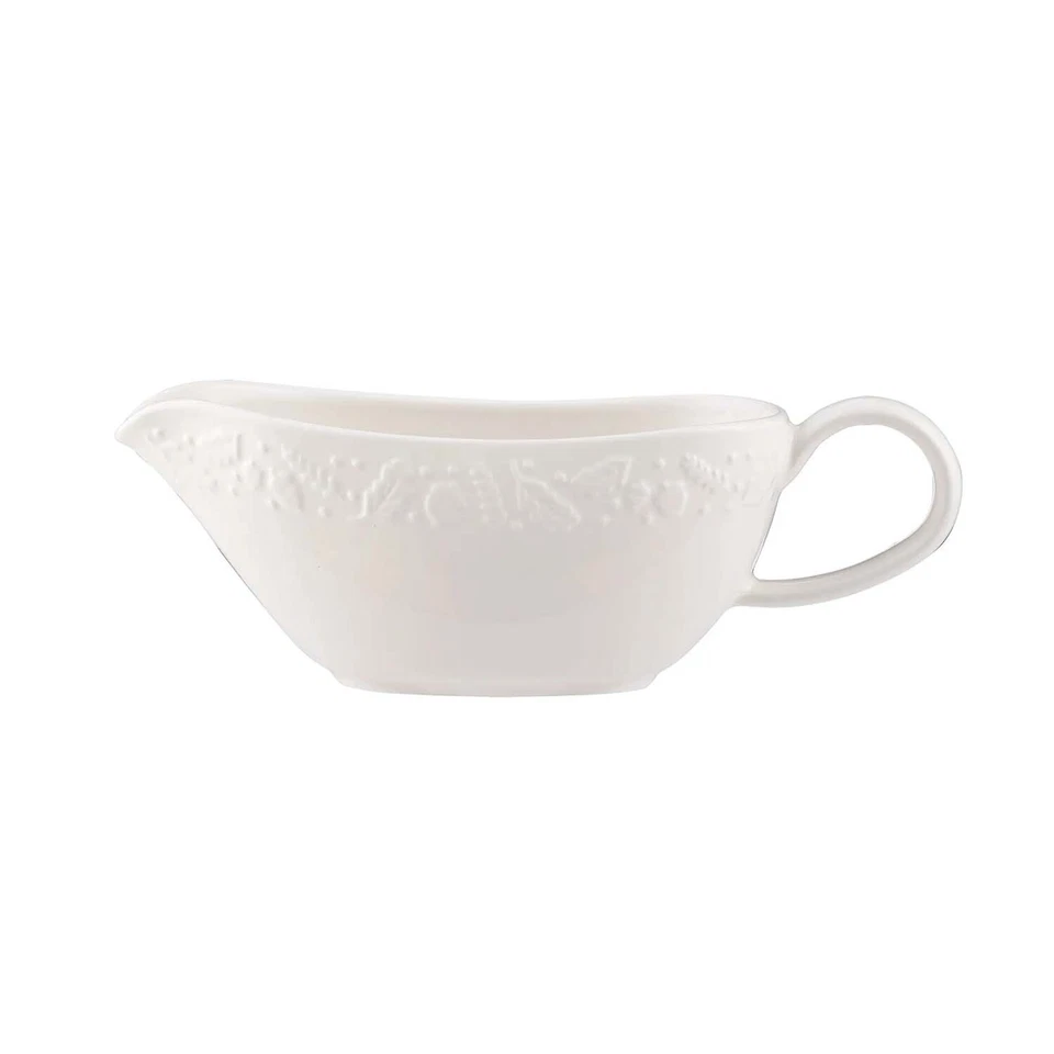 PRICE & KENSINGTON Stoneware Gravy Boat Embossed Acorn Sauce Jug Serving Dish Sauce Pot 450ml Cream