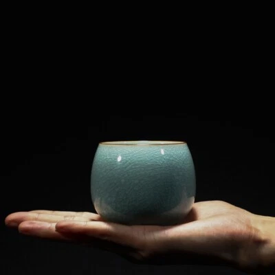 Taza de té de porcelana esmaltada craquelada taza china de kungfu Celadón tazas de cerámica Foto 1 de 4