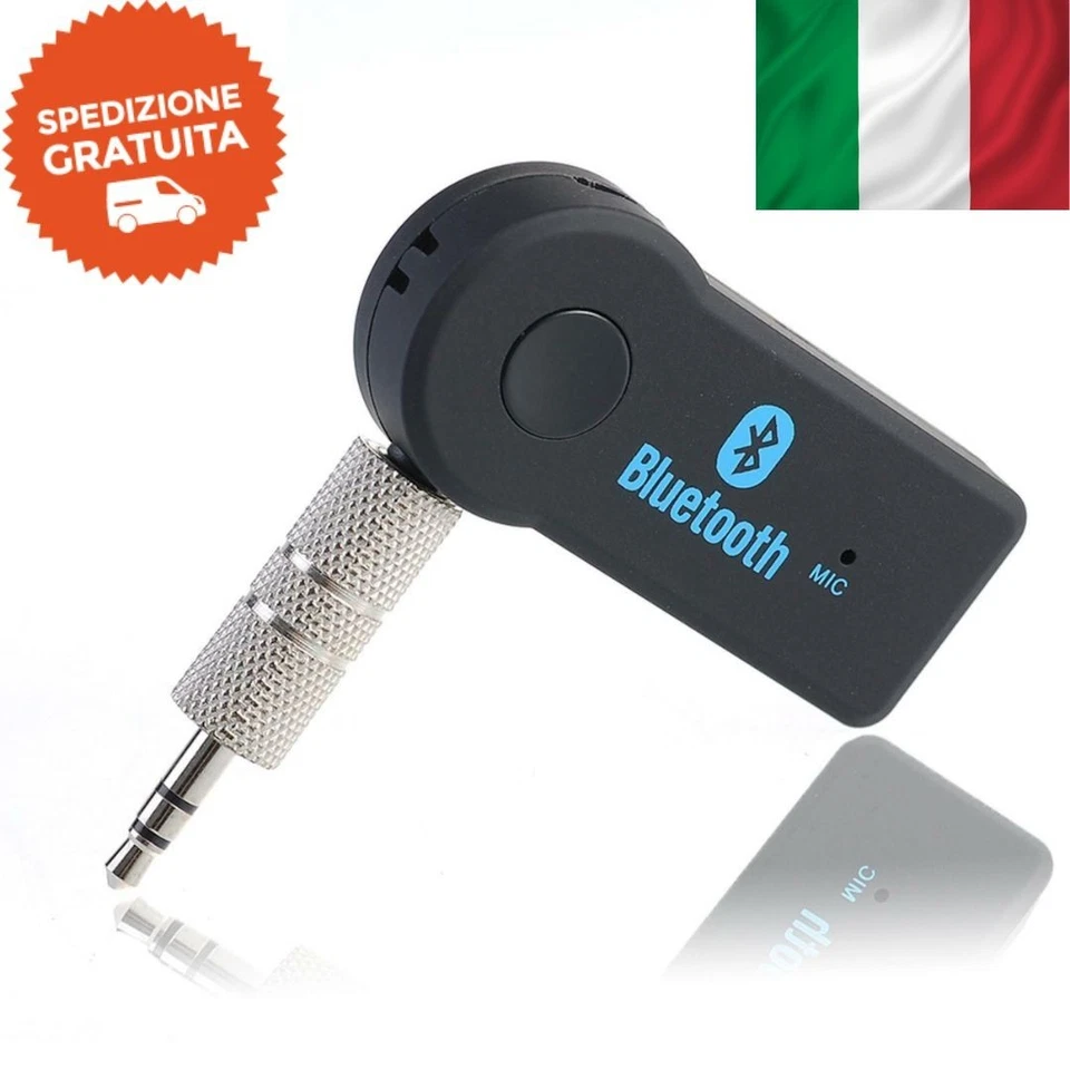 Ricevitore Bluetooth AUX Adattatore Jack da 3,5 mm Telefono Audio Autoradio mic - Immagine 1 di 4