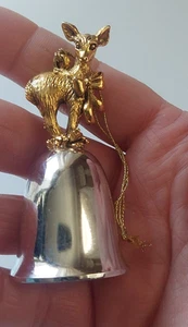  Messing oder versilberte Weihnachtsglocke Vintage Rentier Silberglocke - Bild 1 von 5