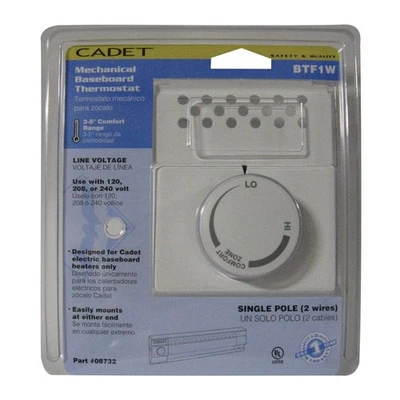 Cadet 08732 Thermostat Single-Pole Built-In White Baseboard - Image 1 of 2