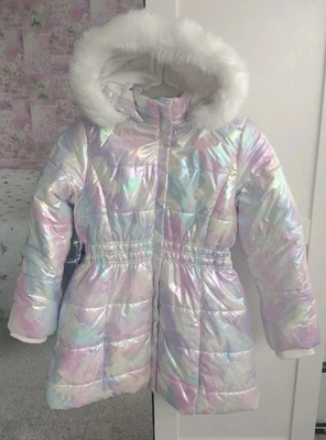 Monsoon Girls Warm Winter Coat Age 11-12 Years Faux Fur Hood Removable Fur Trim - Image 1 of 4