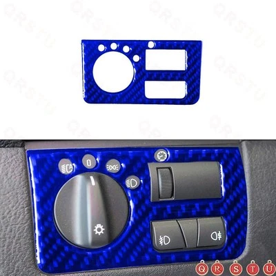 Cubierta de ajuste del panel del interruptor de luz pegatinas de fibra de carbono tipo A para BMW X5 2000-2006 Foto 1 de 4