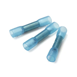Hitzeschrumpf Butt Stecker blau 1,5-2,5 mmÂ2 Draht Kleber gefüttert Crimp Klemmen - Bild 1 von 5