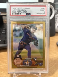 2023 Topps Chrome Gold Refractor #197 Hunter Brown Rookie RC 12/50 PSA 9 - Bild 1 von 2