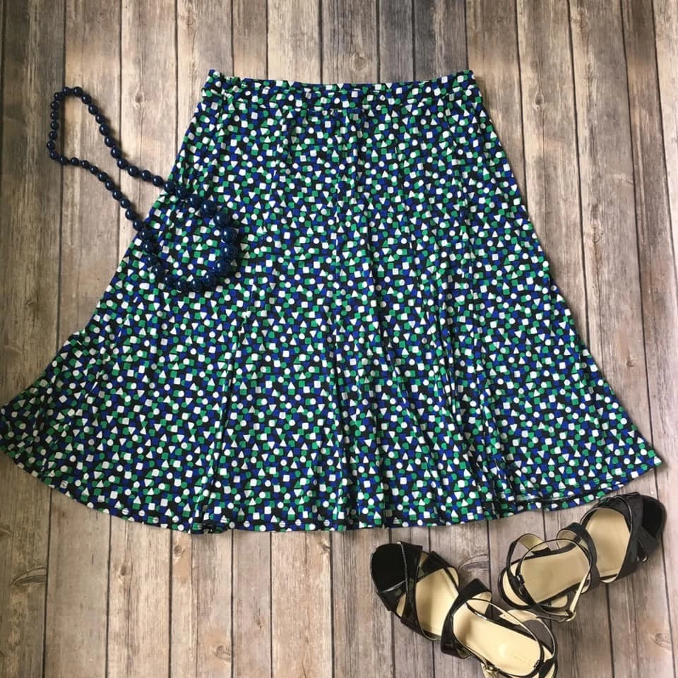 Falda midi A Line para mujer M 8 10 acampanada completa a lunares a cuadros modesta carrera retro Foto 1 de 4