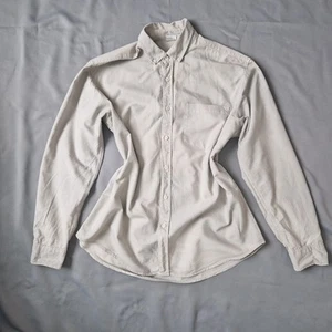 Mens Pull And Bear Beige Grey Smart Casual Button Down Shirt Size Large - Picture 1 of 9