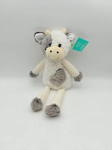 Walmart Curly Cow Plush Farm Animal spotted Corduroy Legs Gray White Farm 16” - Picture 1 of 10