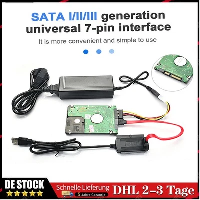 USB auf zu SATA Adapter Kabel Pin für 2,5"" & 3,5"" Festplatte PC Laptop HDD SSD - Bild 1 von 4