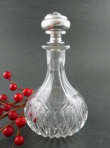ABP Cut Glass PERFUME Bottle Zipper pattern - "Roses" STERLING Silver Stopper - Picture 1 of 7
