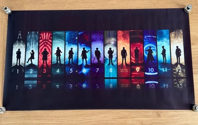 Doctor Who Canvas Wall Art Poster 1st to 12th + War Doctor Silhouettes 60 x 33cm - Image 1 of 4