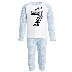 Kids Birthday Pyjama Set Age 7-8 Girls Boys Clouds Pattern PJs Long Pyjamas Gift - Picture 1 of 2
