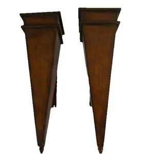Tall, Metal Sconces/wall Vases Triangler With Scroll Backing - Picture 1 of 17