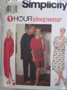 9858 Simplicity SEWING Pattern Mens Misses Nightshirt PJs FF - Picture 1 of 2