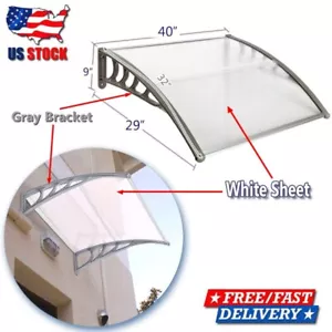 Toldo de patio de 40" x 32" toldo ventana exterior puerta voladizo lluvia nieve protección - Imagen 1 de 16