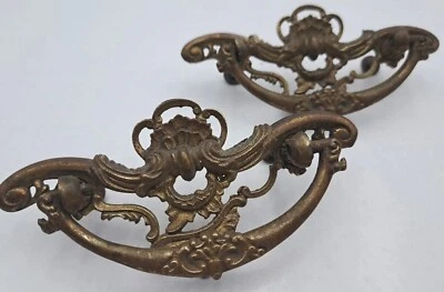 Drop Bail Pulls Drawer Hardware Cabinet Cupboard Handles Ornate Victorian  - Image 1 of 4