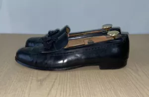 MOCASSINI VINTAGE SALVATORE FERRAGAMO NAPPA PELLE NERA Tg 10D MADE IN ITALY - Foto 1 di 16